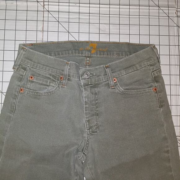 7 for All Mankind SFAM  Vintage Y2K Drab Green Denim Dojo Jeans  26 - Picture 3 of 12